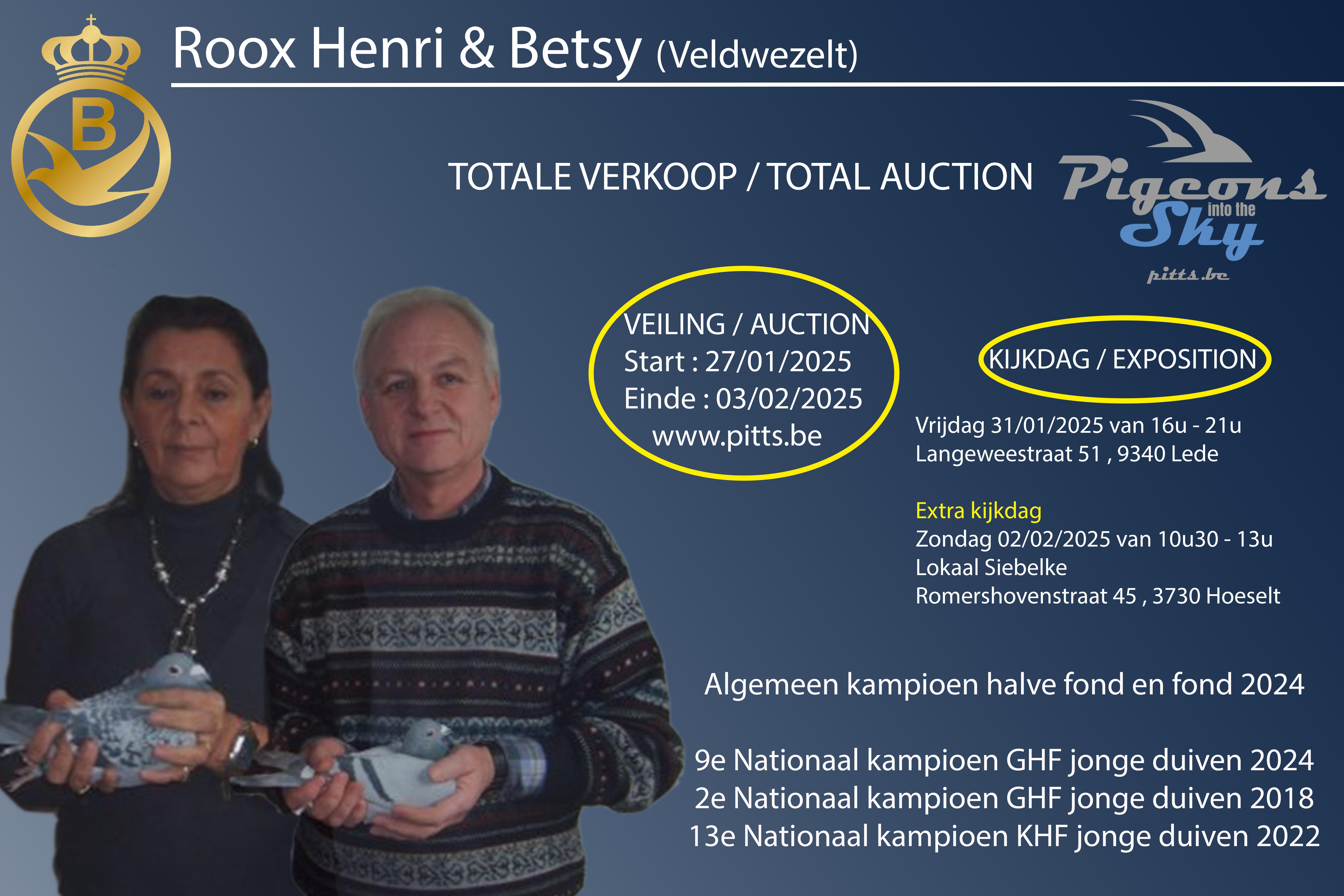 TOTALE VERKOOP: Roox Henri & Betsy