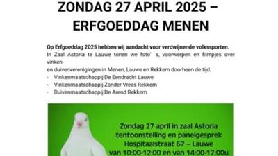 Erfgoeddag 27 april – Menen