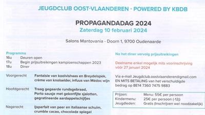 Jeugdclub Oost-Vlaanderen: PROPAGANDADAG 2024 Zat 10 feb