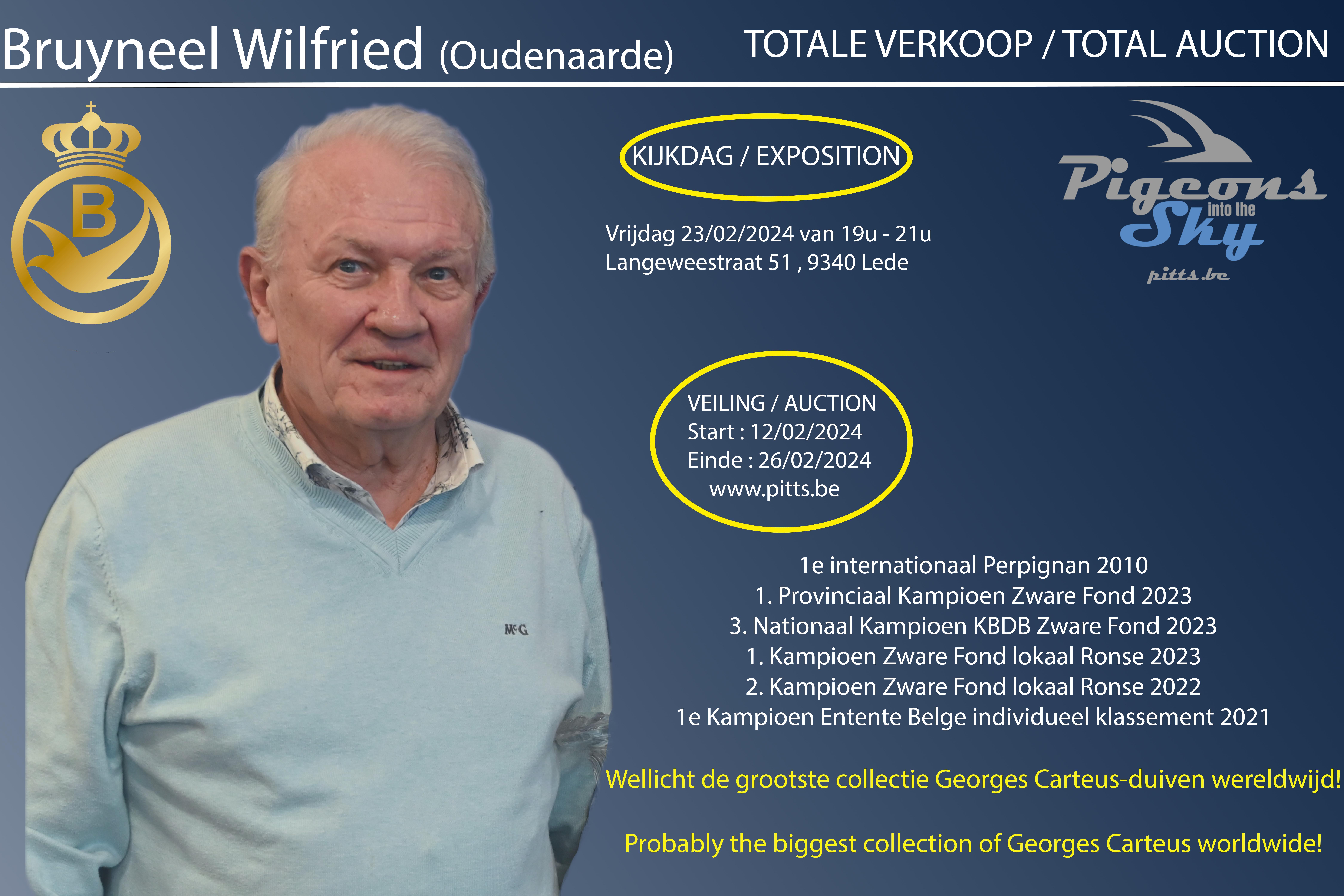 Aankomende veiling: TOTALE VERKOOP Wilfried Bruyneel