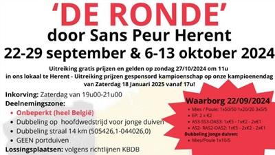 Sans Peur HERENT RONDE VAN BELGIE zon 22-29 sept & 6-13 okt