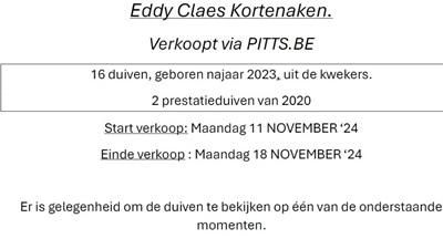 Extra kijkdagen Eddy Claes