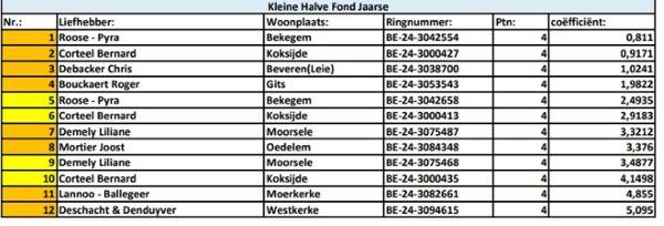 Kampioenschappen 2025 - PE West-Vlaanderen KLeine Hafo Jaarse