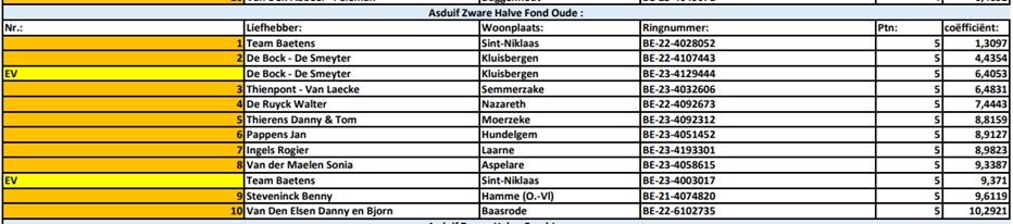 Kampioenschappen 2025 - PE Oost-Vlaanderen Asduif Zware Hafo Oude