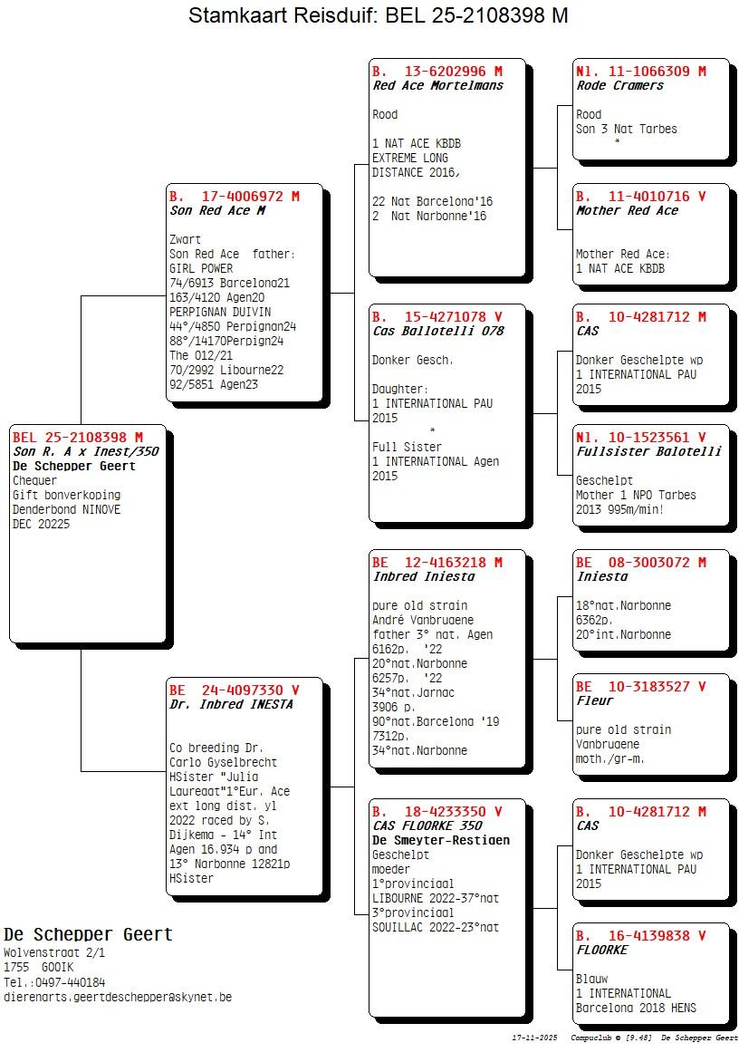 de schepper geert pedegree schenking