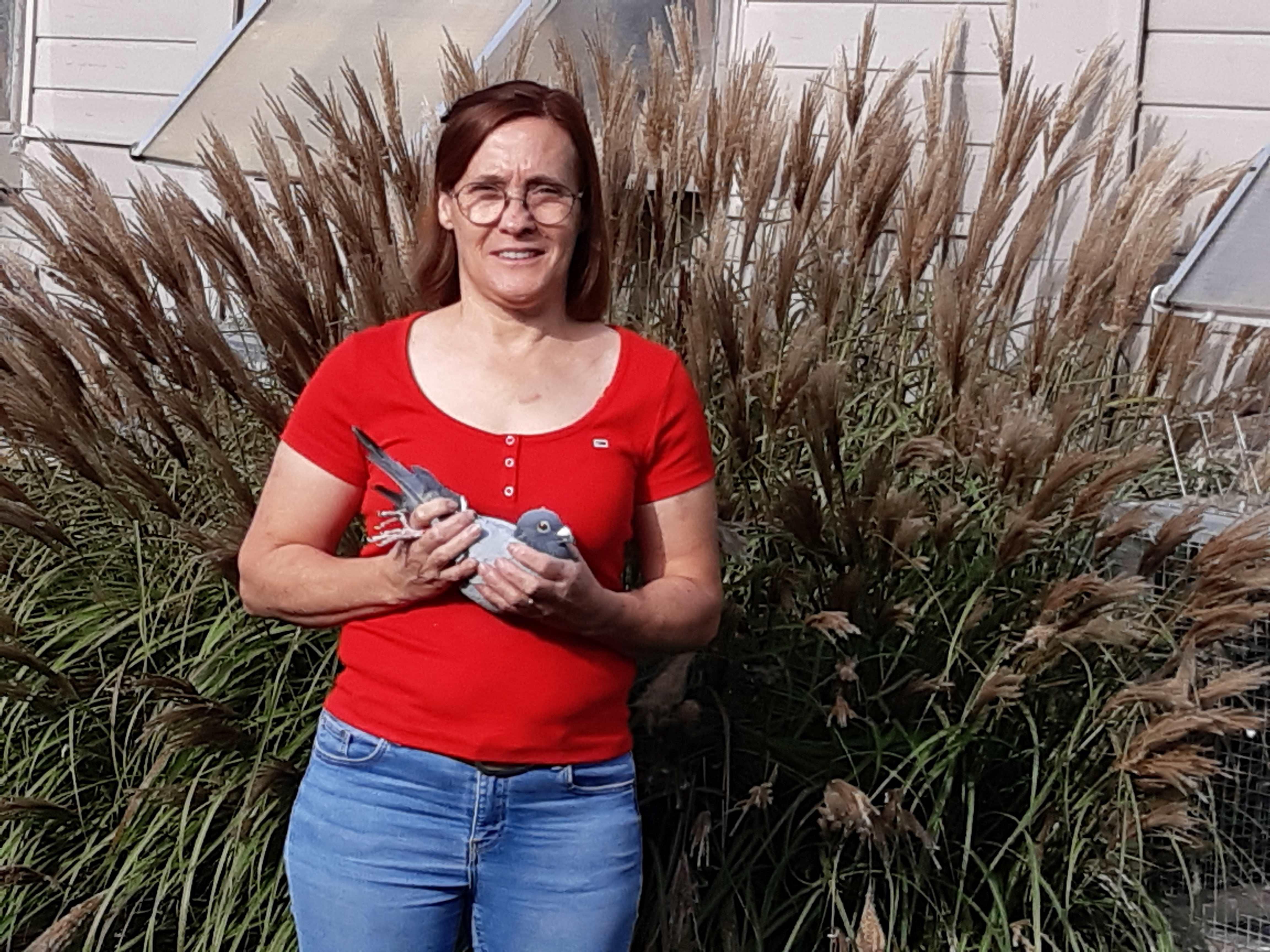 Kathleen Balcaen (Tielt) schenkt een jonge duif  2026 op afspraak 1é ronde 