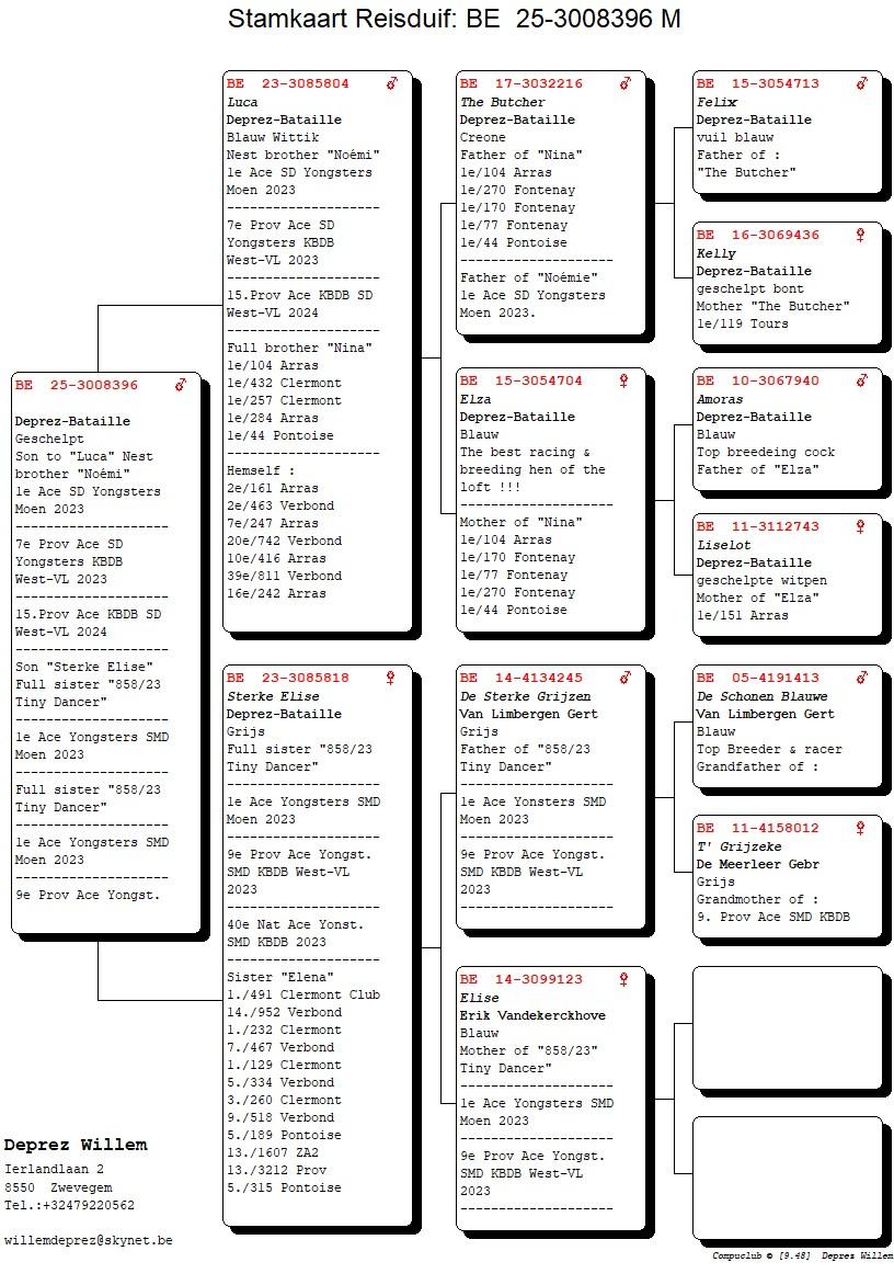 pedigree Luca x Sterke Elise