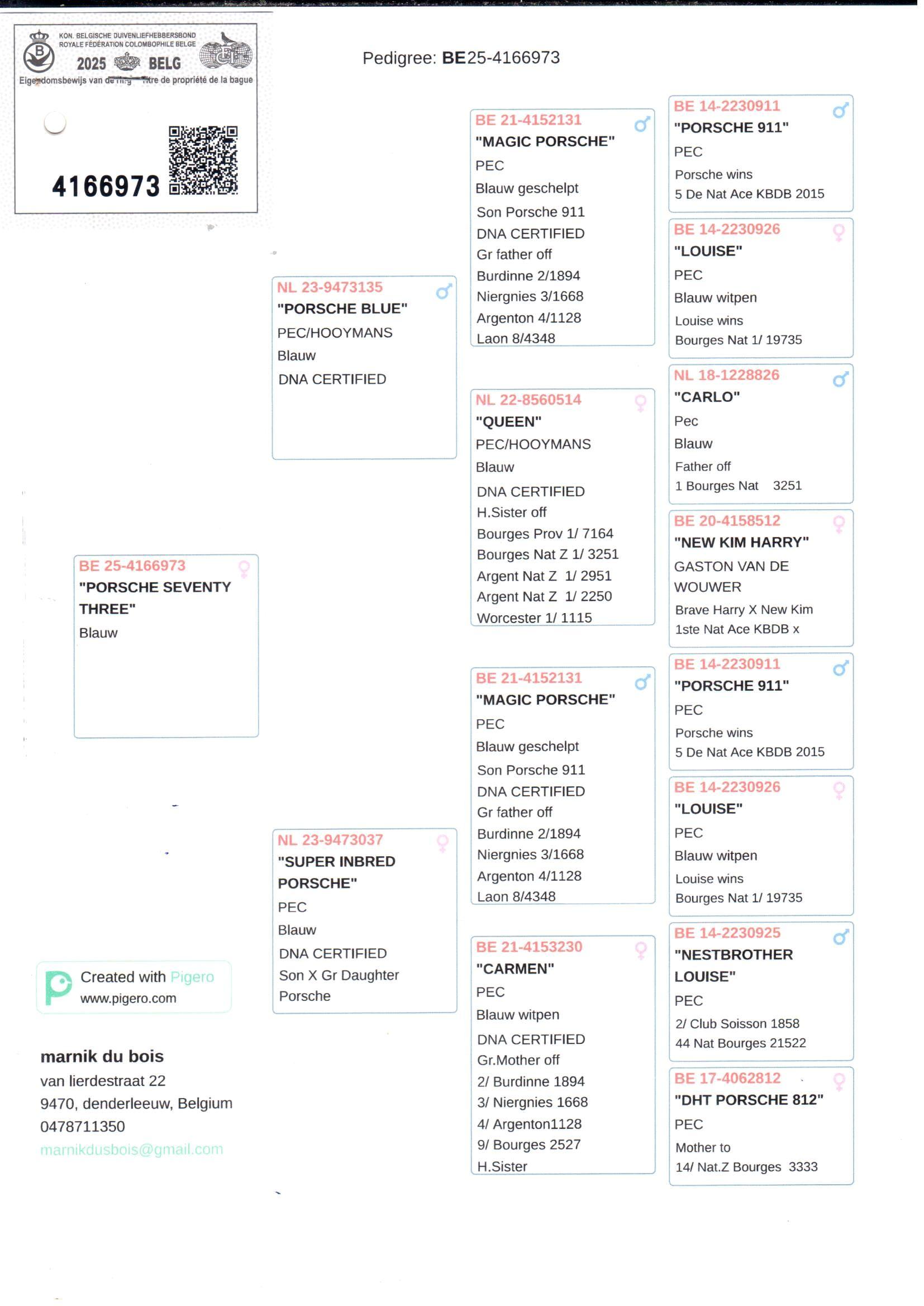 pedigree Porsche Seventy Three 