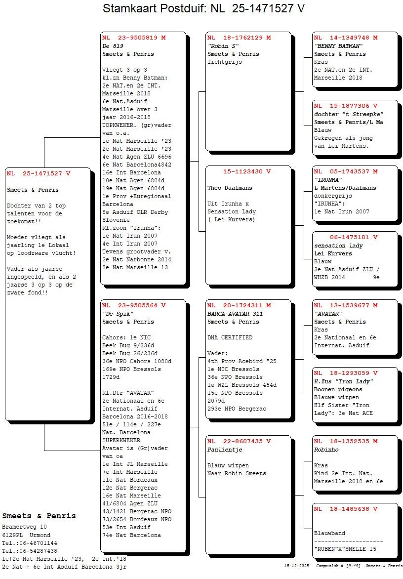 pedigree De 819 x De Spik 