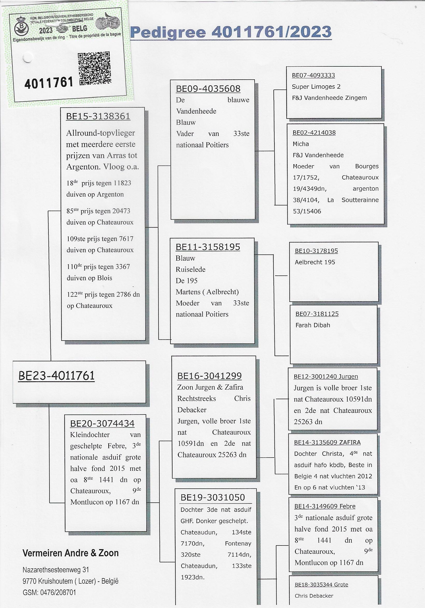 pedigree Kampioensbloed, bewezen, nationaal, topklasseringen, erfelijk