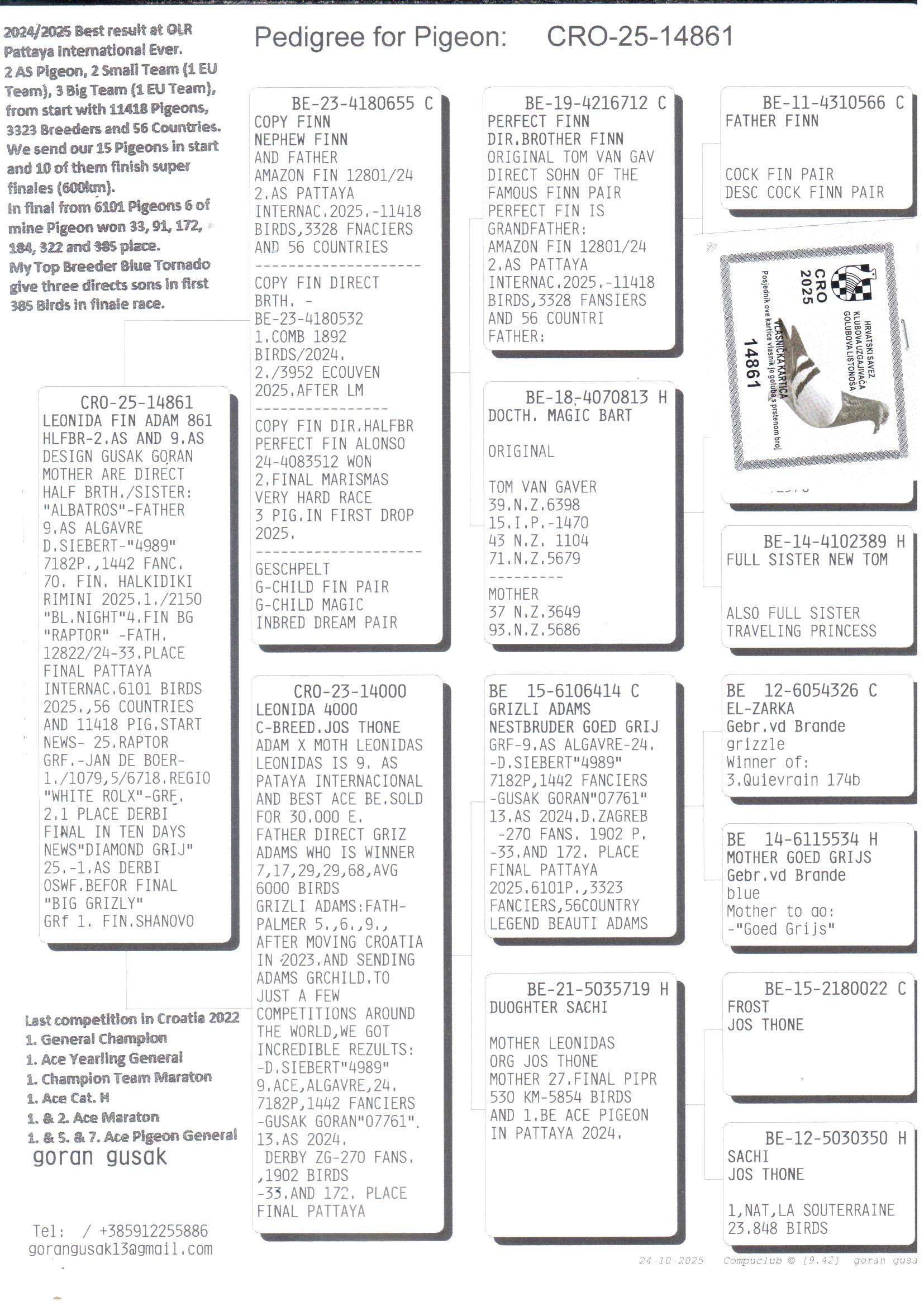 pedigree Copy Finn x Leonida 4000 