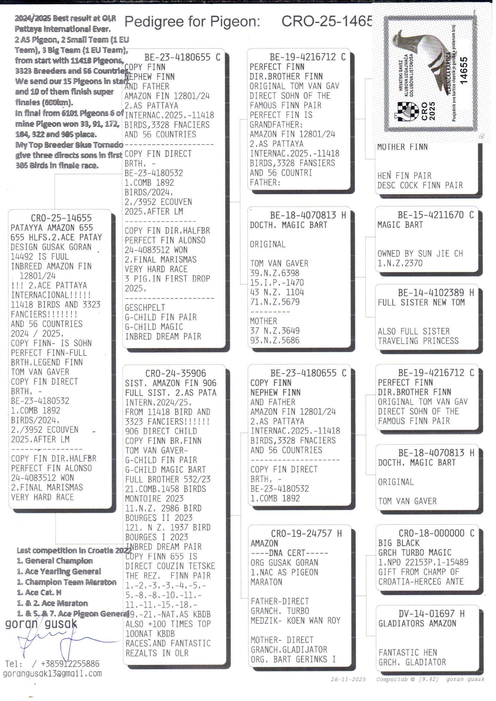 pedigree Pattaya Amazon 655 + DNA