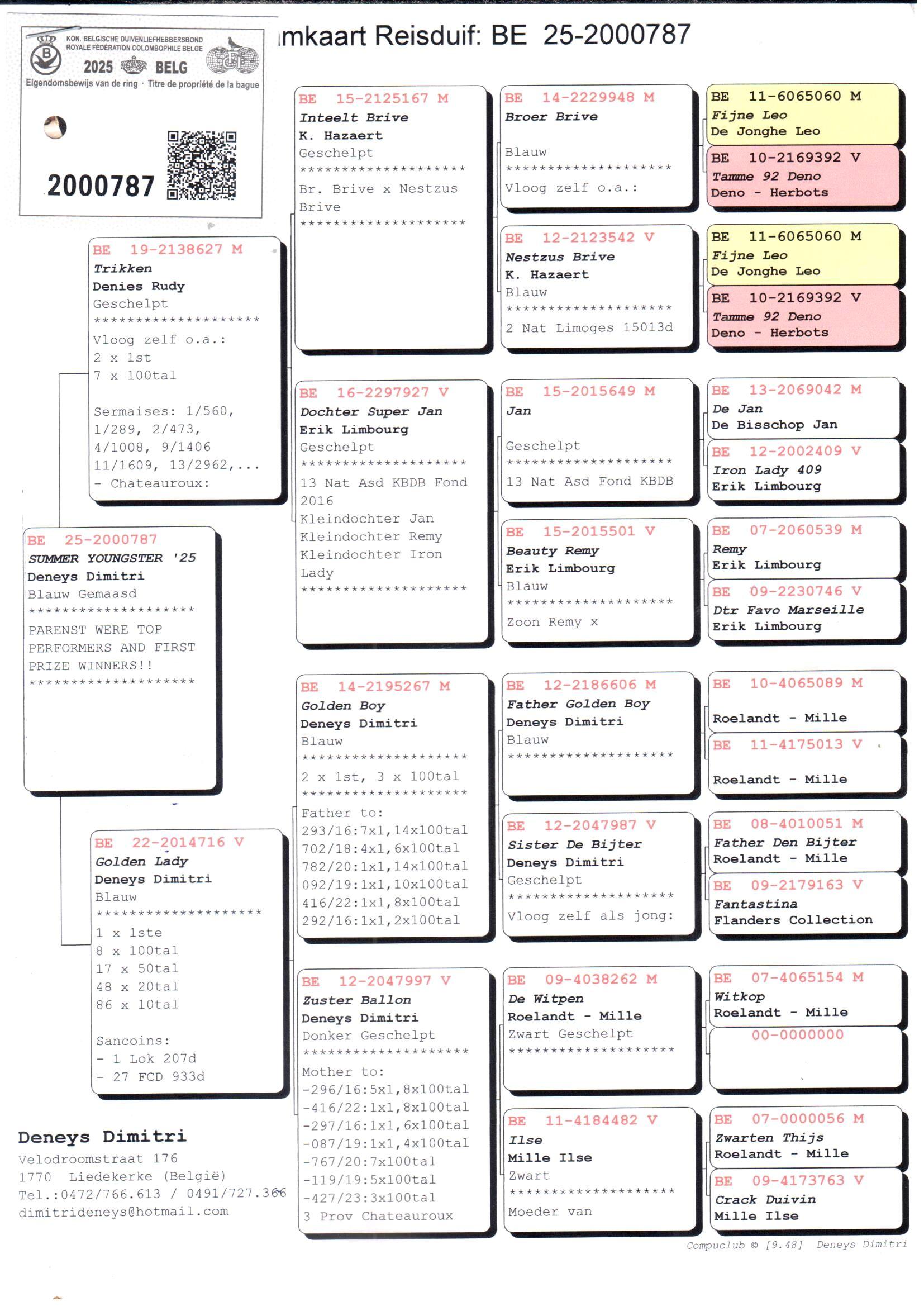 pedigree Trikken x Golden Lady 