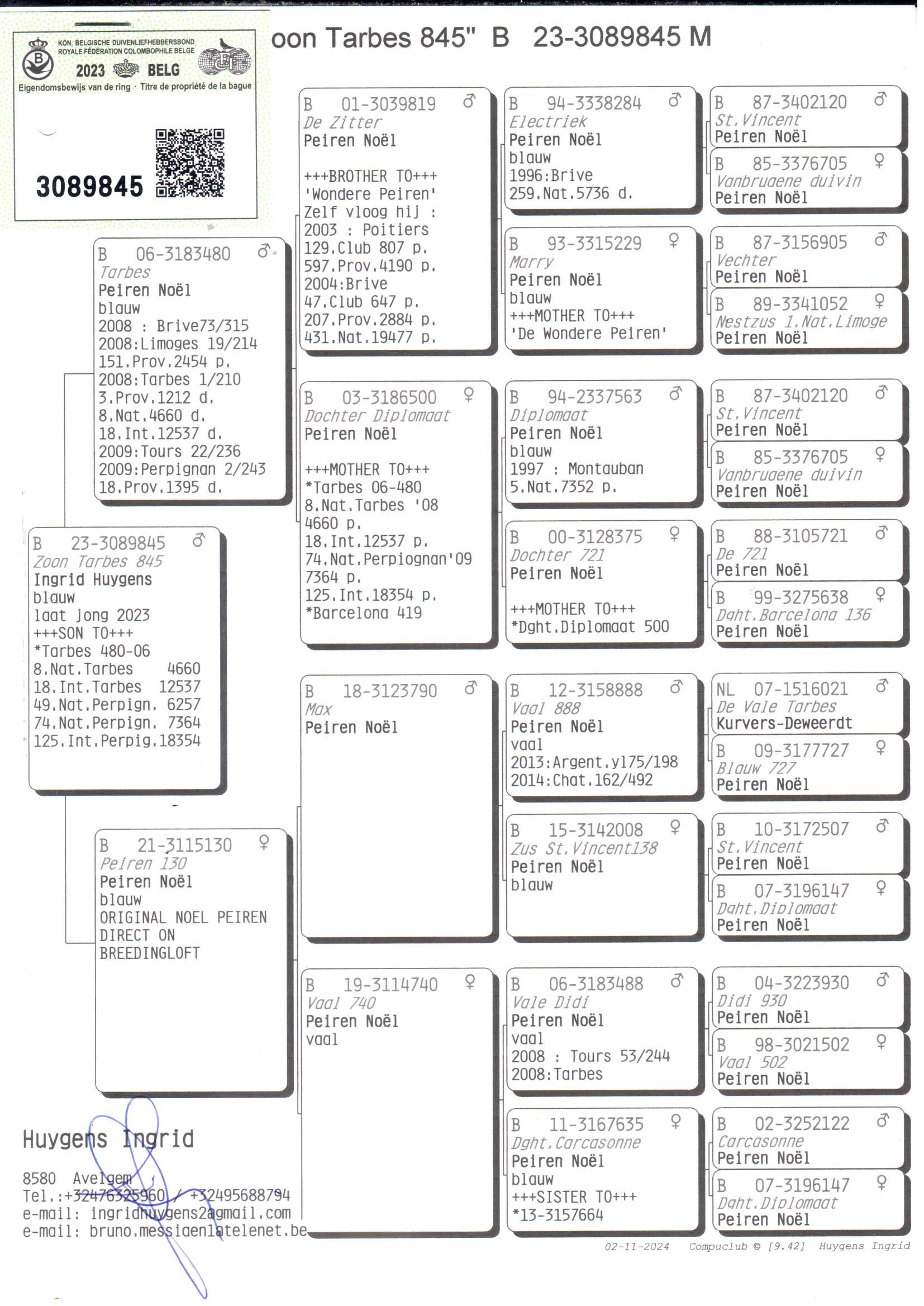 pedigree Zoon Tarbes 845 