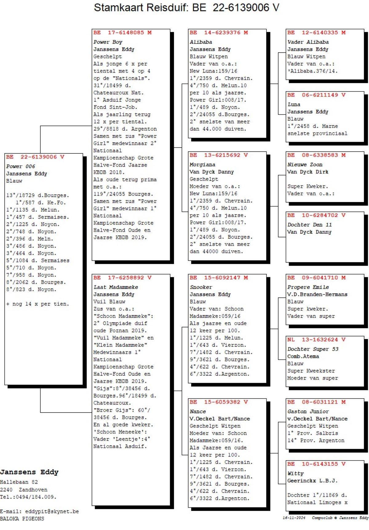 BE22-6139006 'Power 006' -pedigree