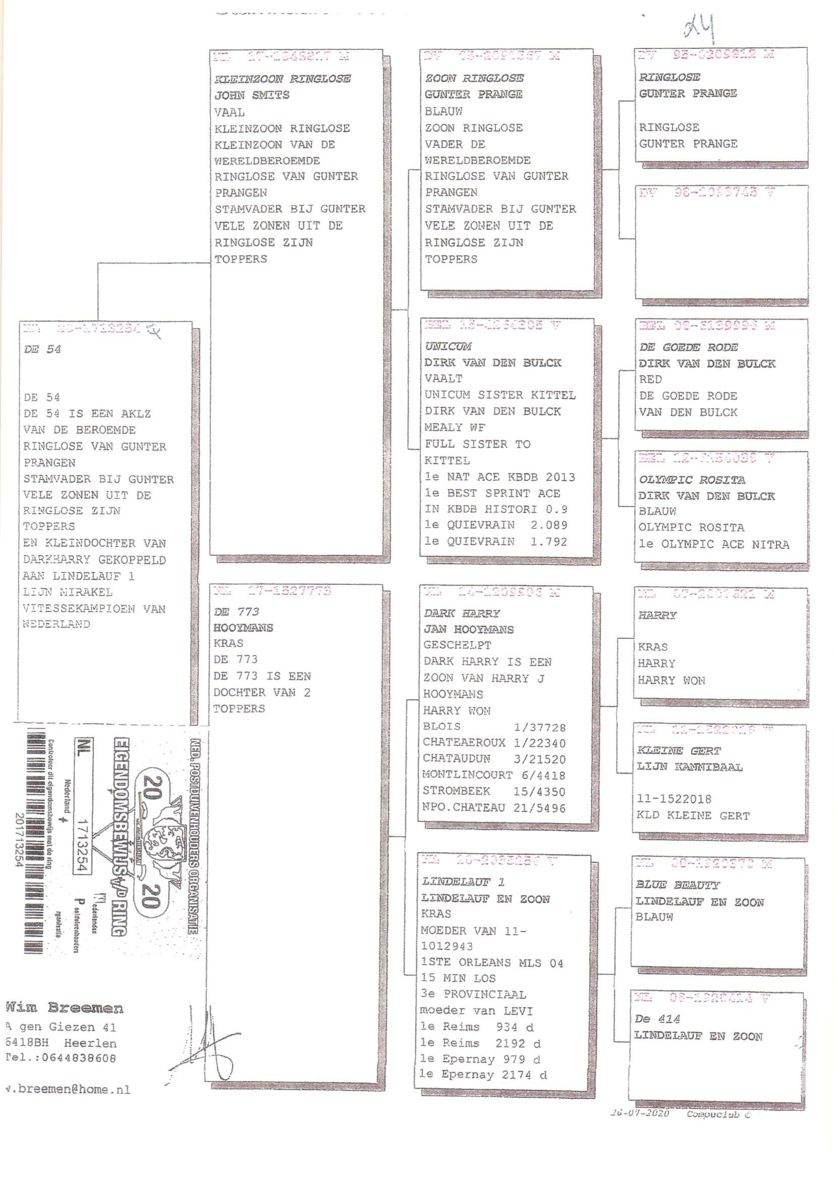 Pedigree van Den 928