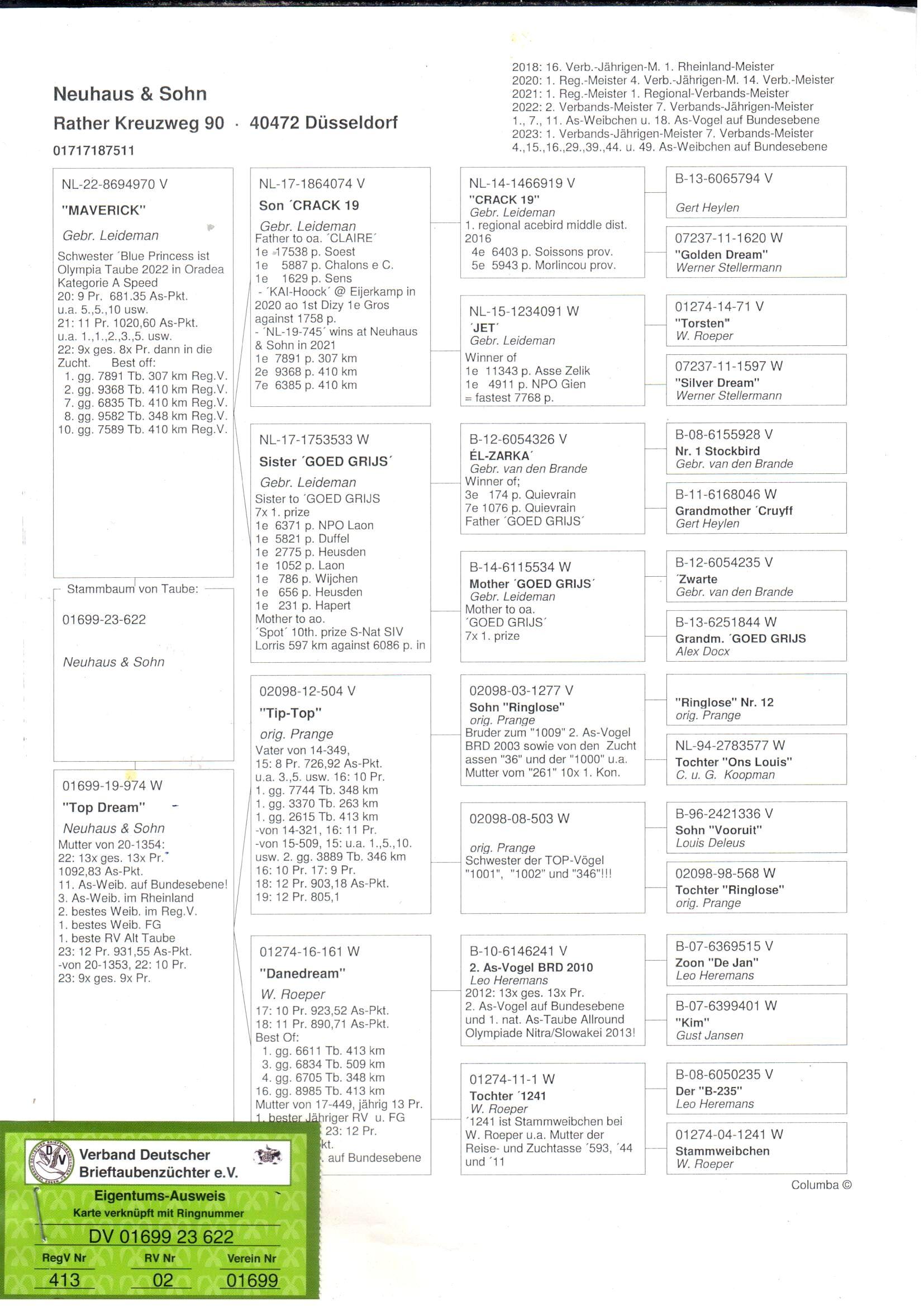 pedigree “Gebr Leideman” x “Prange-Roeper”