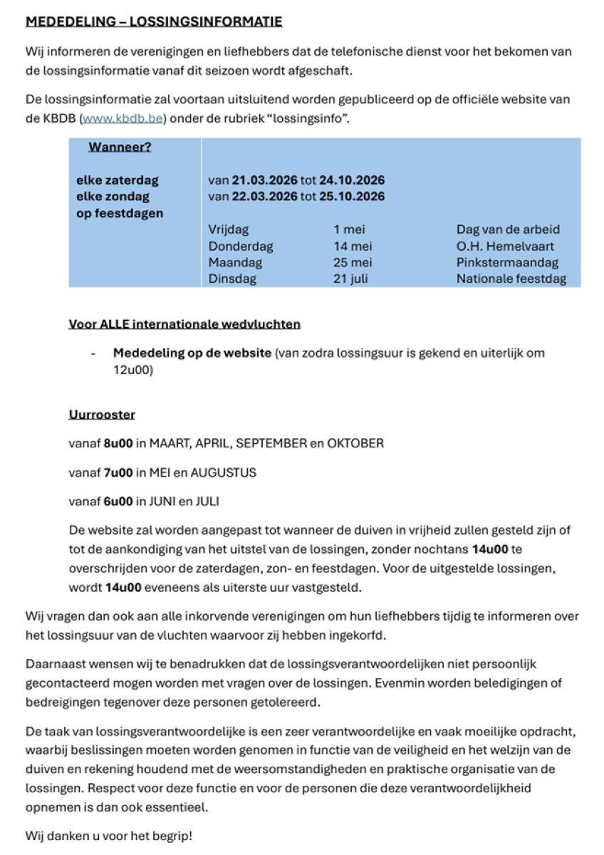 19-03-2026 Mededeling van de KBDB – Lossingsinfo 2026