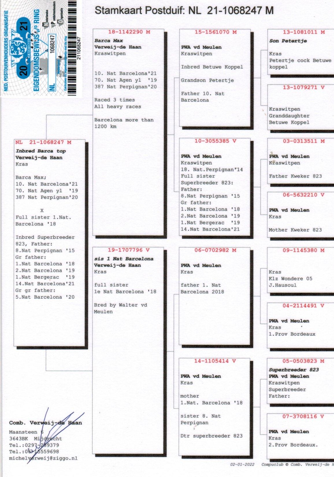 pedigree Zoon "Barca Max", 10e Nat. Barcelona '21