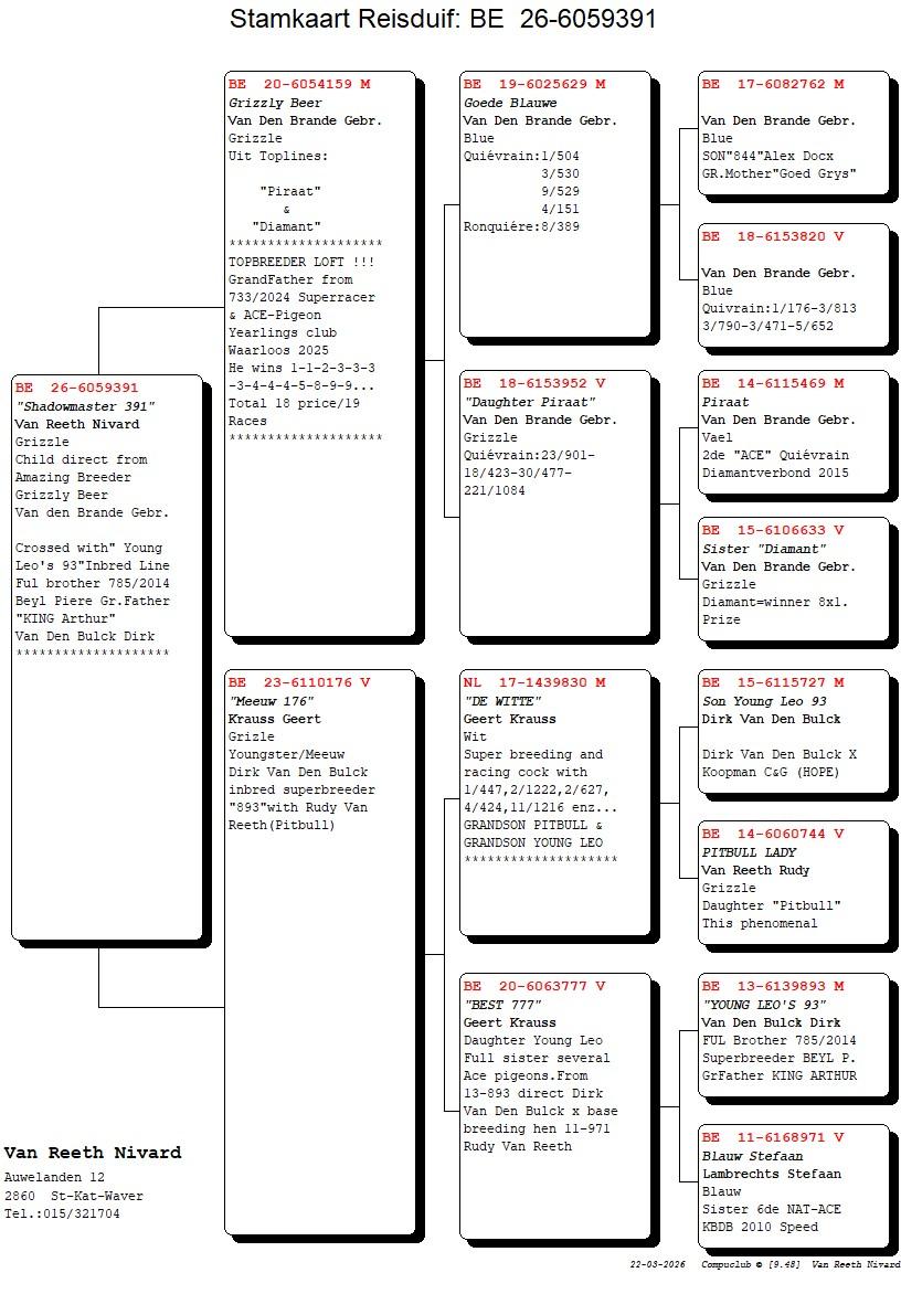 pedigree "Shadowmaster 391"