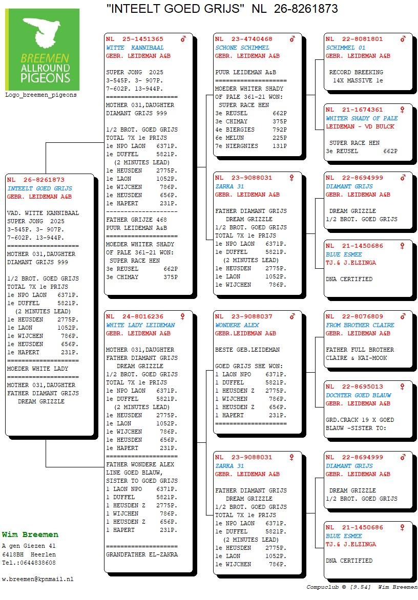 pedigree Inteelt Goed Grijs