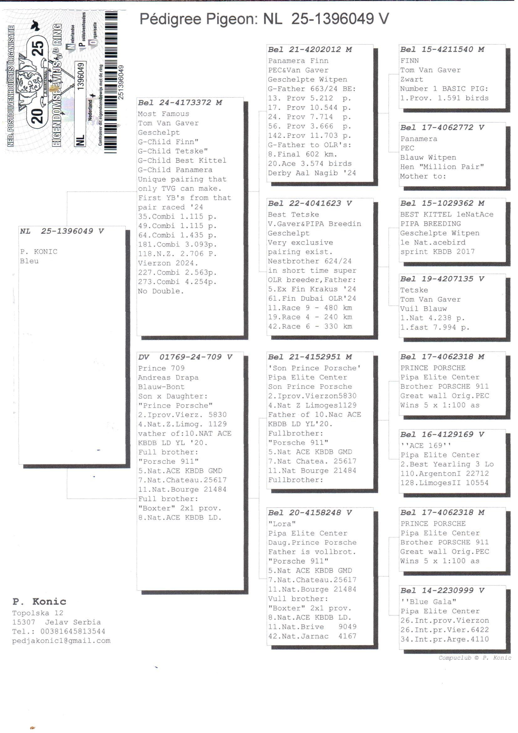 pedigree Achterkleinkind Finn (Van Gaver Tom)