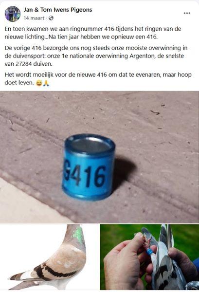 FB Jan & Tom Iwens Pigeons 14 maart 26