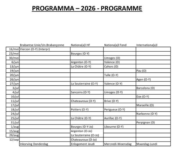 Programma Brabantse Unie 2026