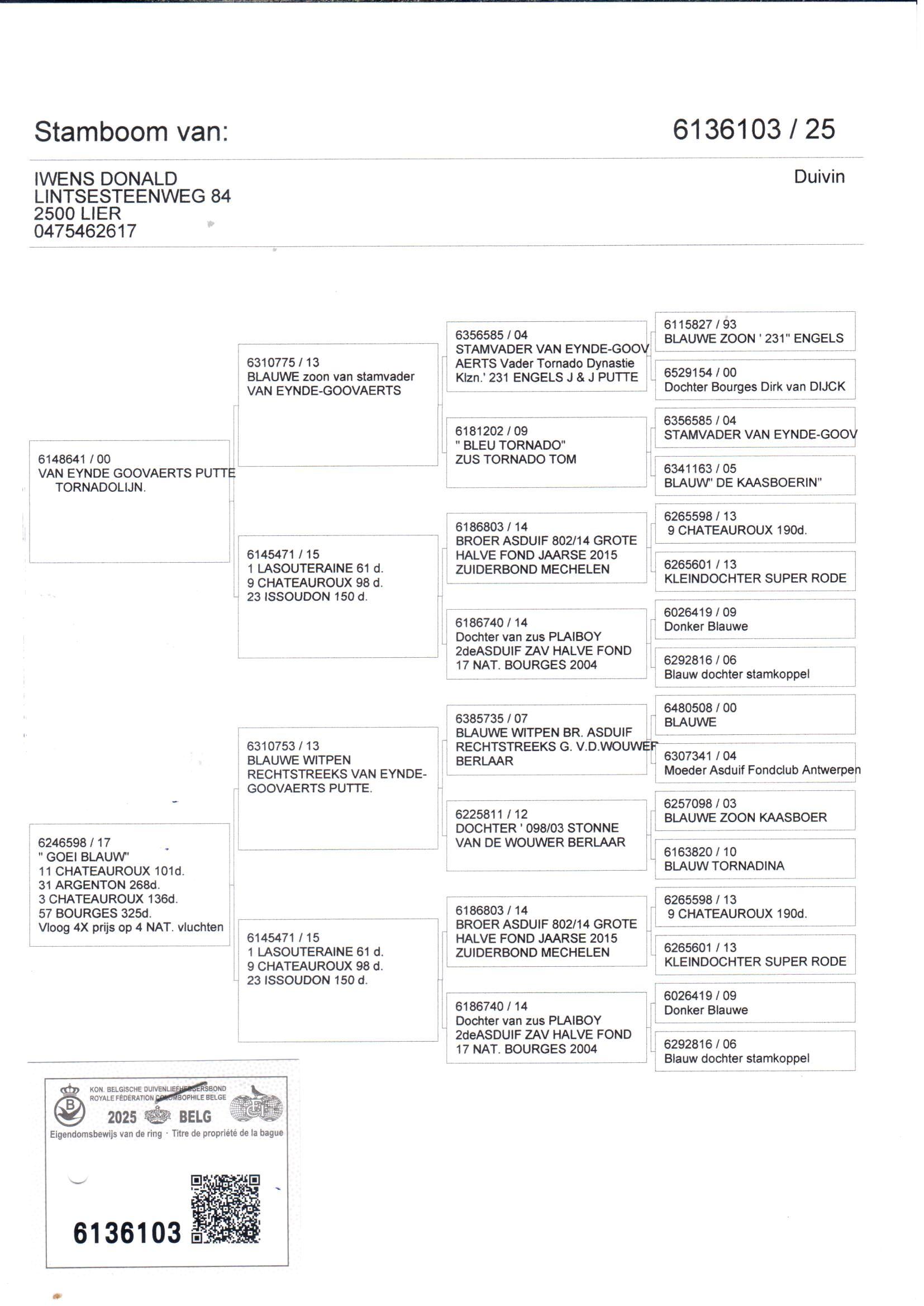 pedigree De 103