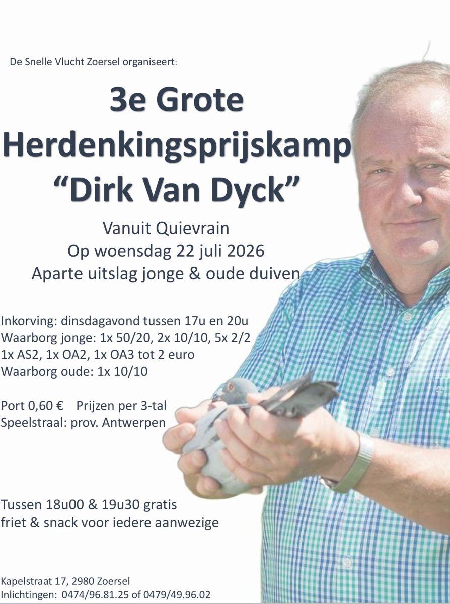 Affiche herdenkingsprijskamp Dirk Van Dyck