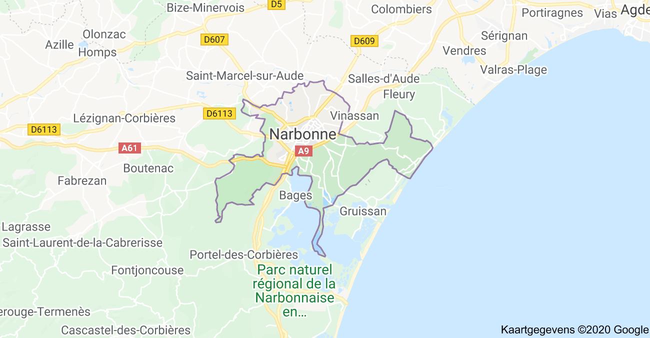 map narbonne
