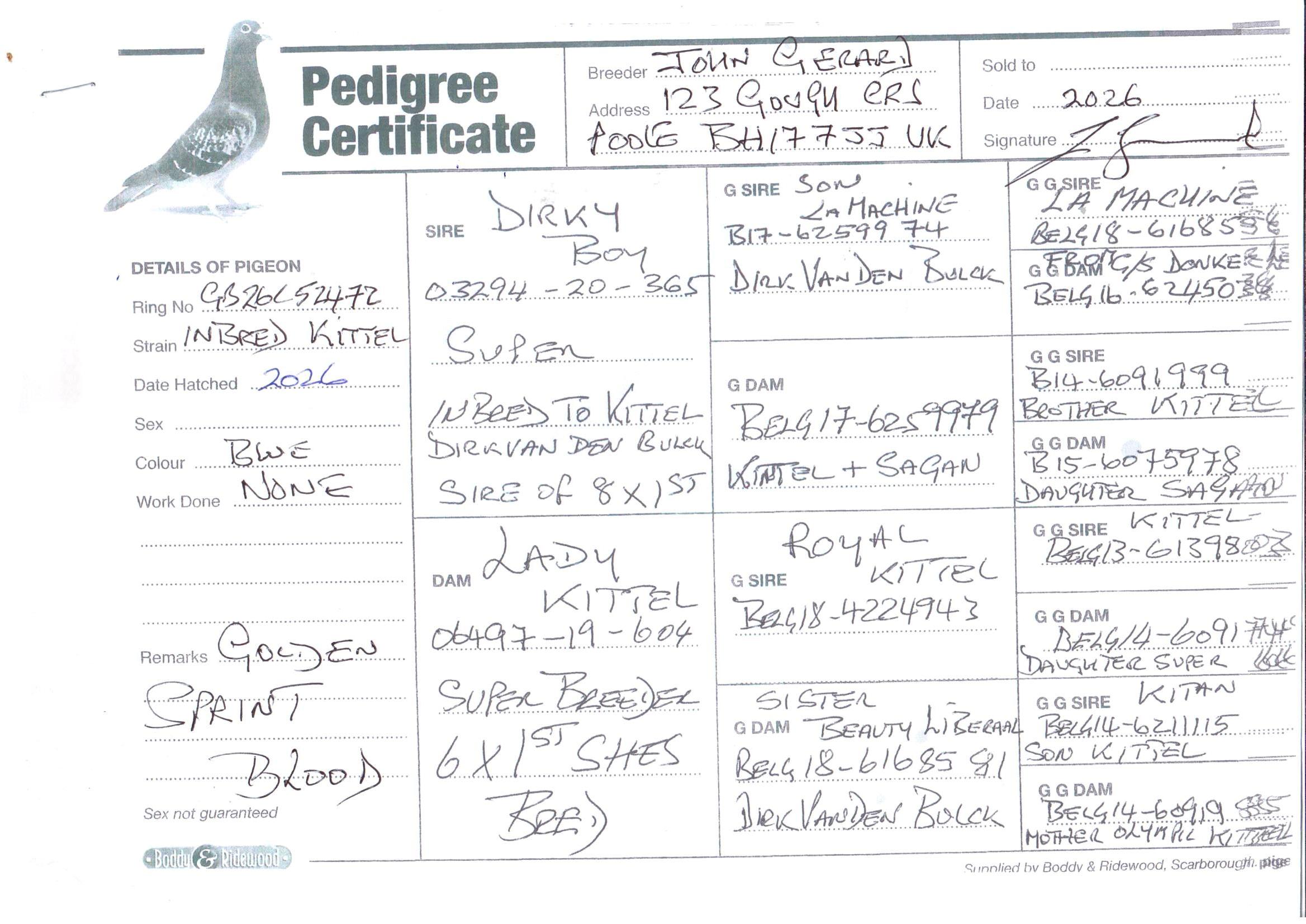 pedigree De 472