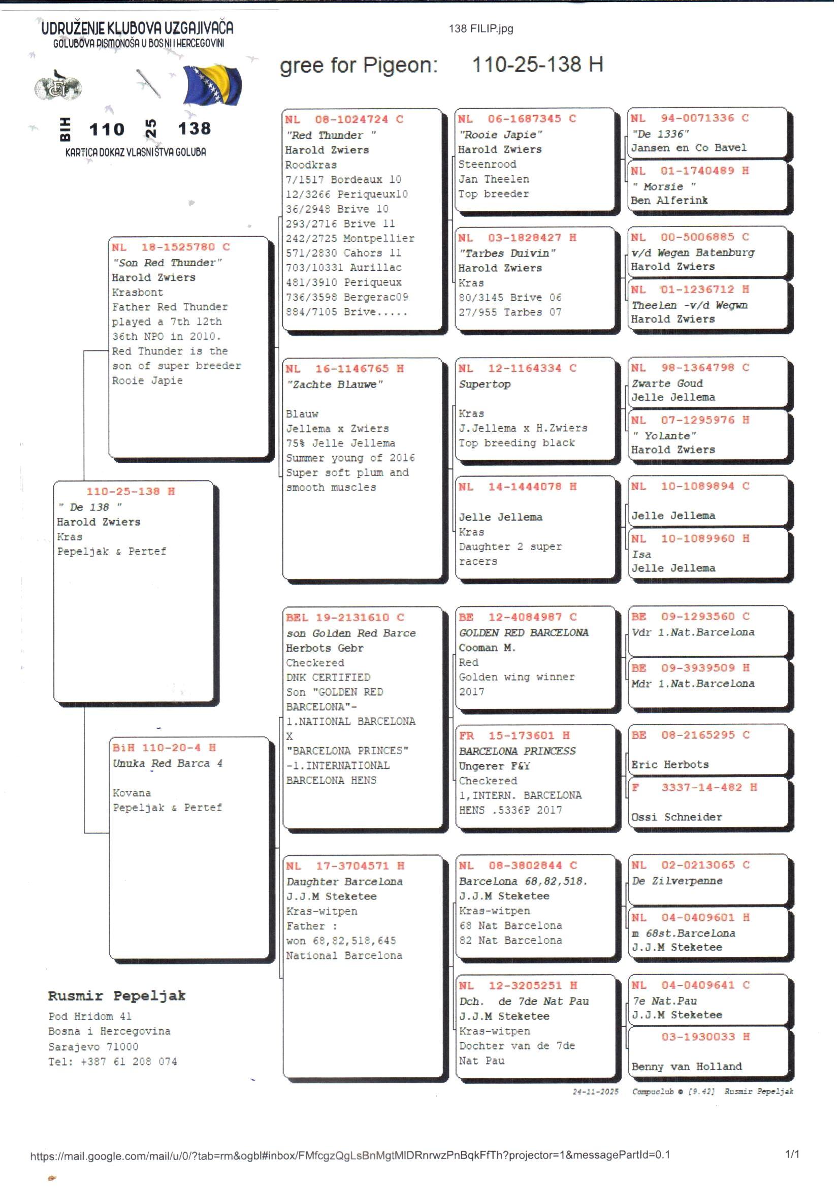 pedigree De 138
