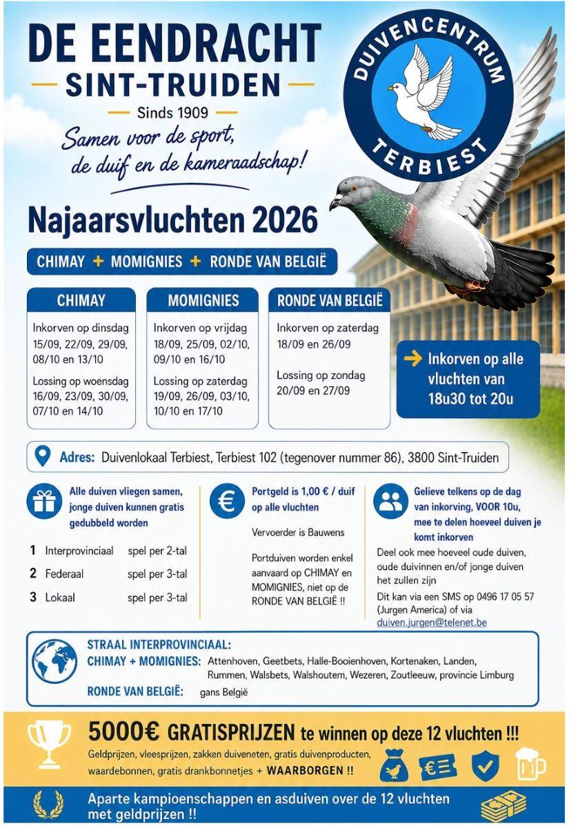 Eendracht St-Truiden Najaarsvluchten 2026