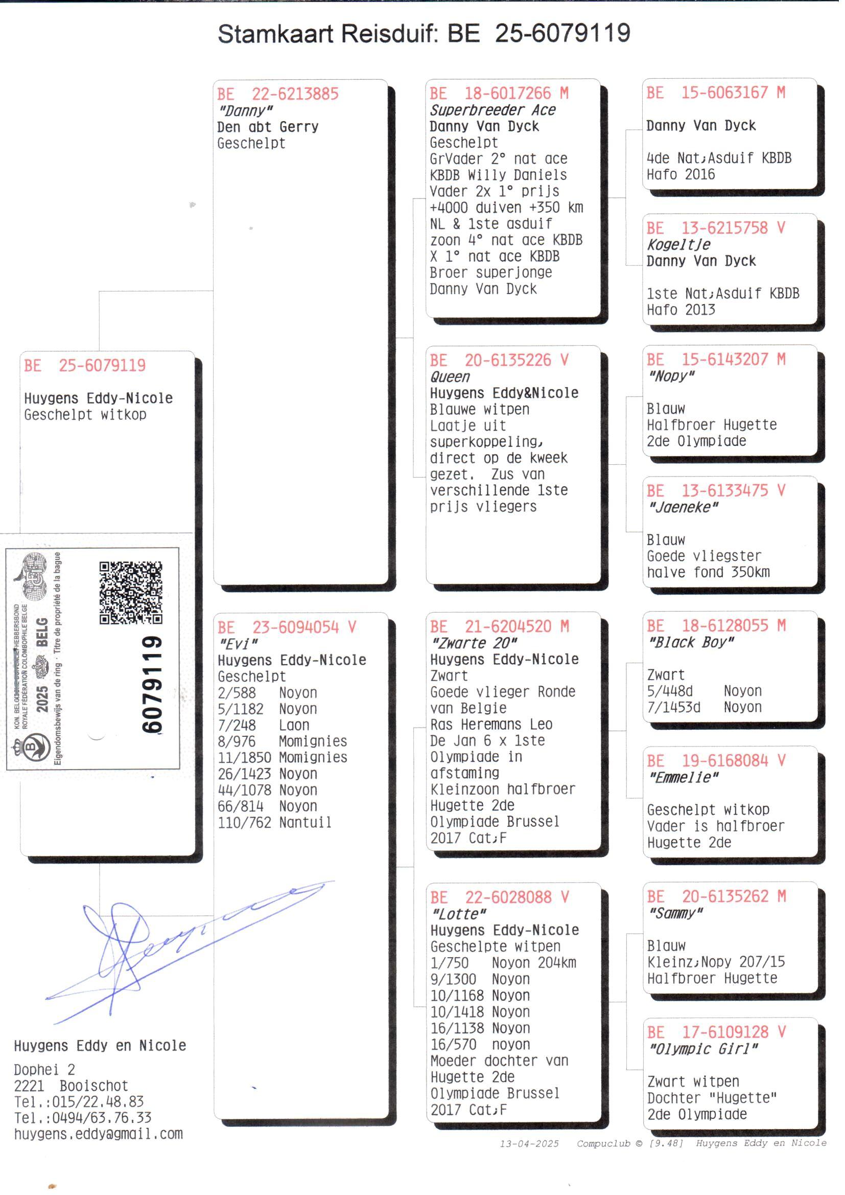 pedigree Collectie Huygens 119