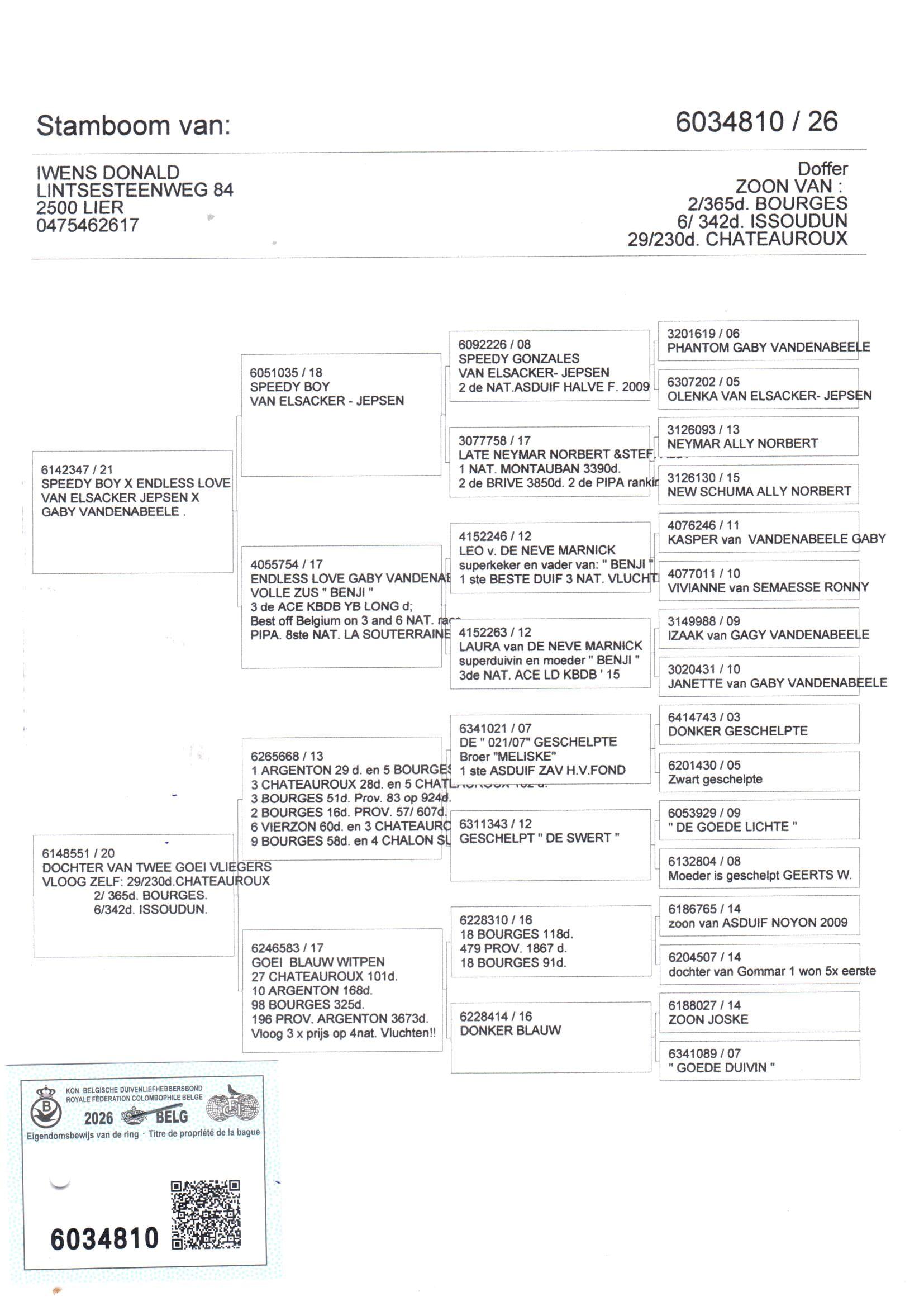 pedigree Iwens 810