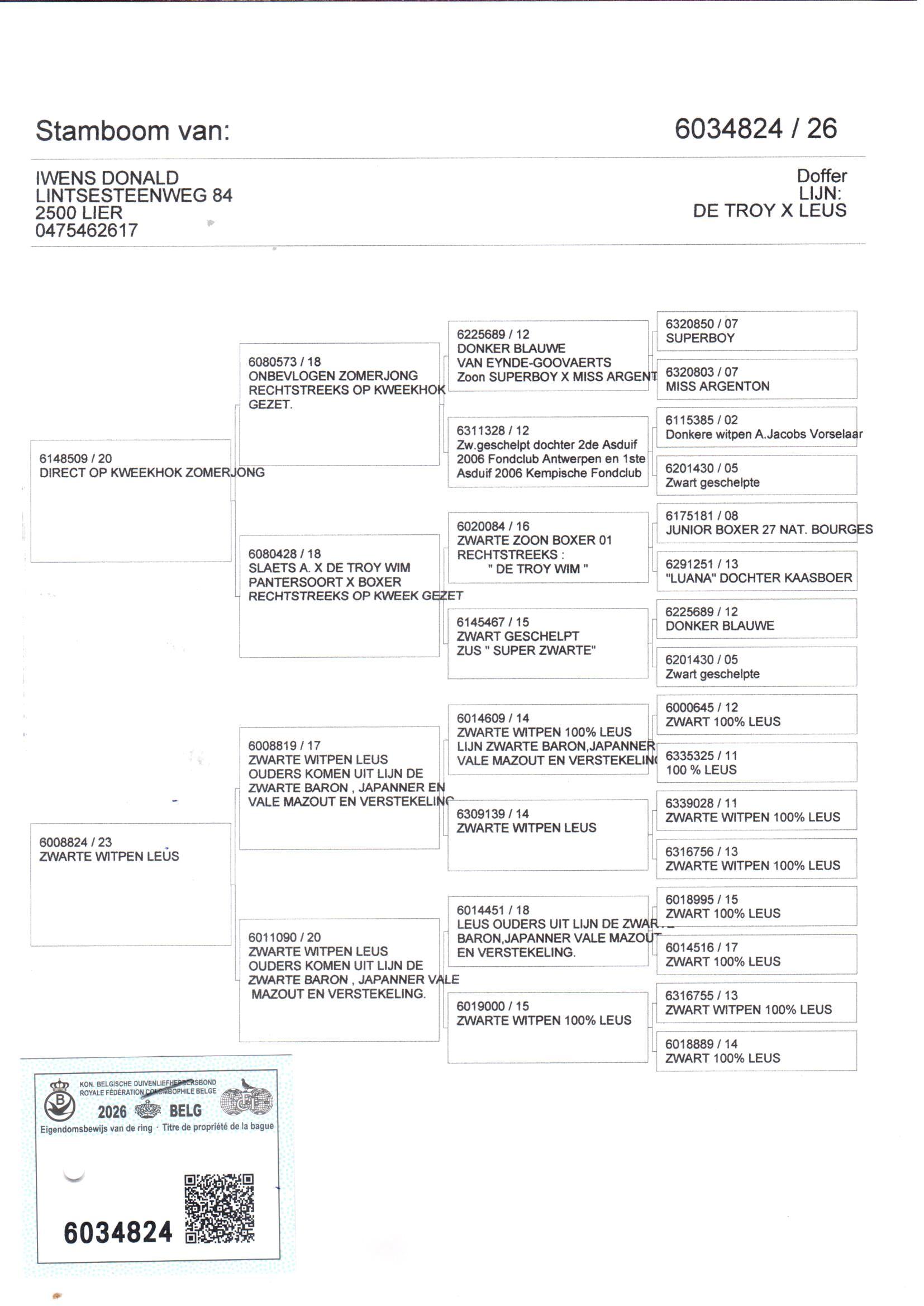 pedigree Iwens 824
