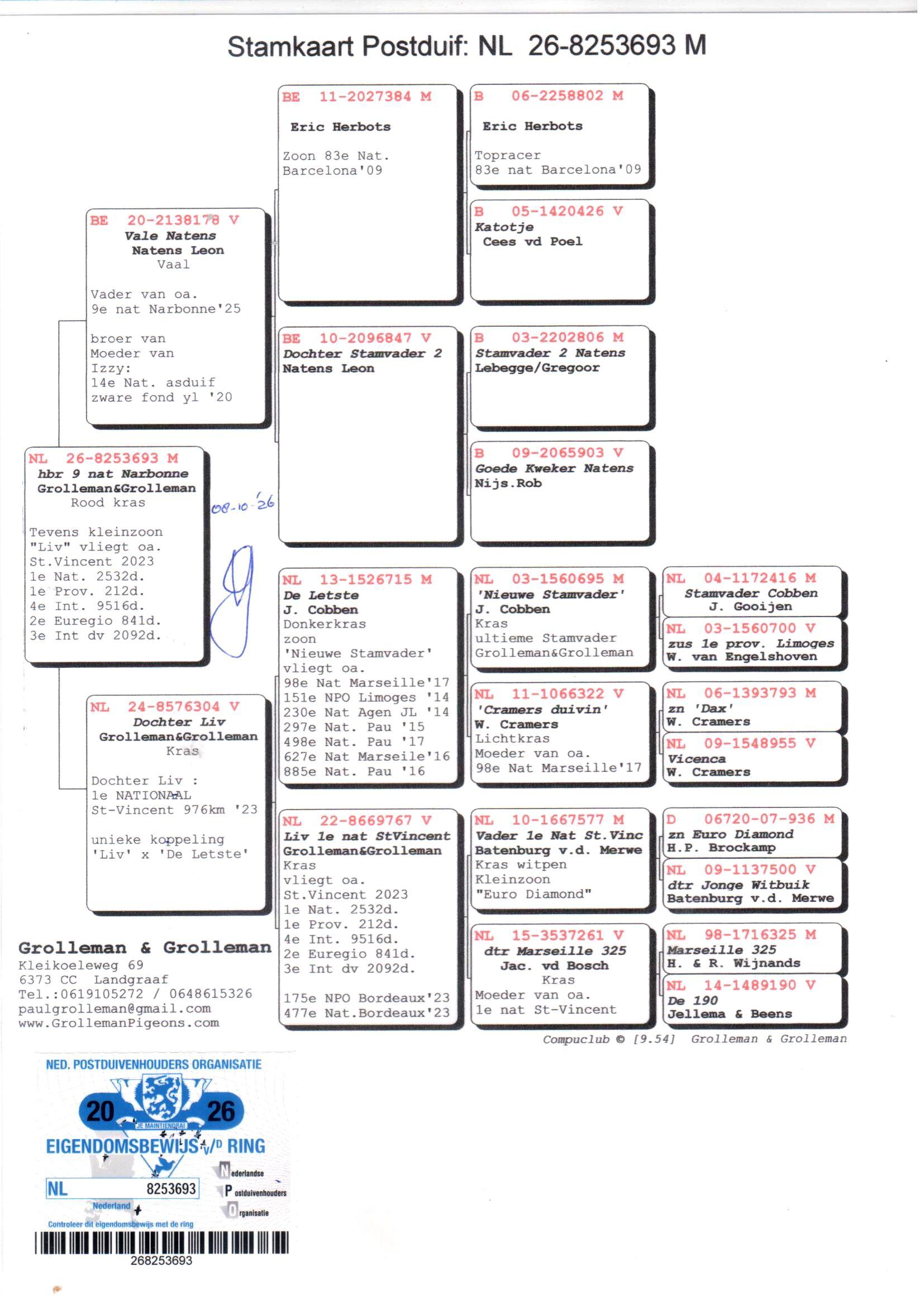 pedigree Grolleman "693"
