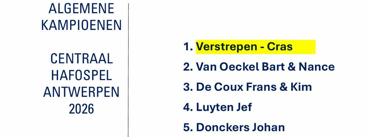 VERSTREPEN-CRAS - Antwerpen Centraal Hafo Alg Kamp 2026